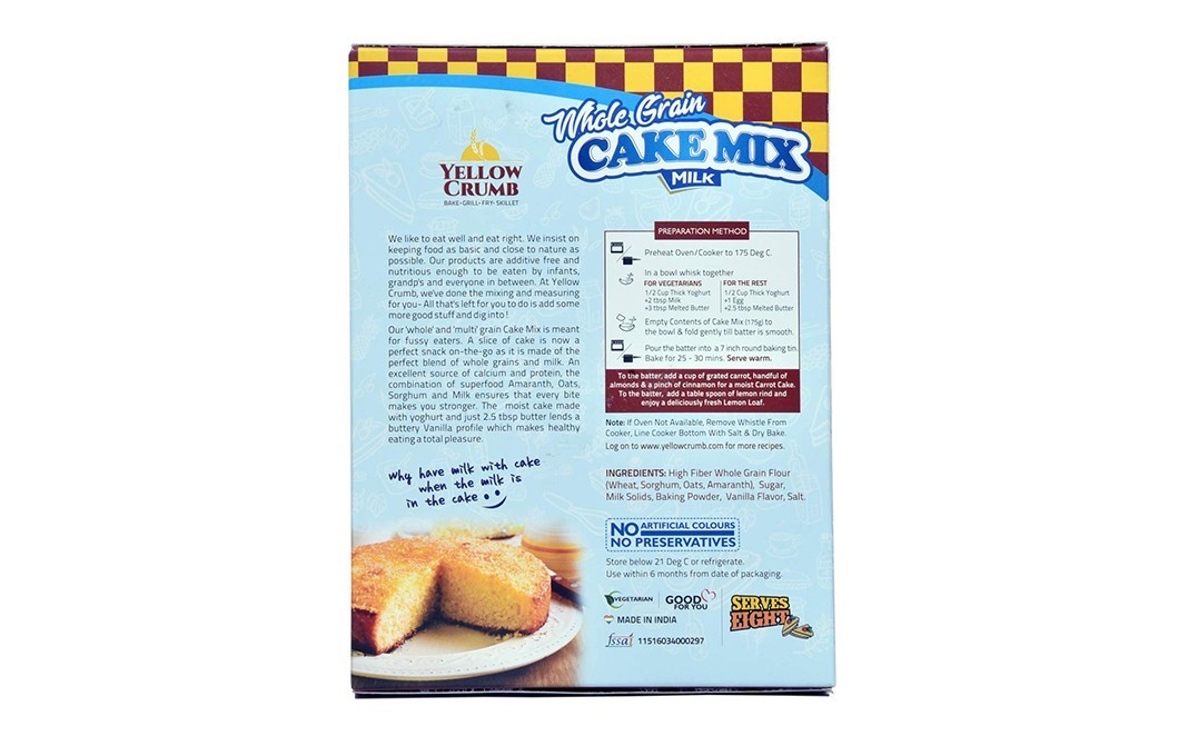 Yellow Crumb Whole Grain Cake Mix Milk   Pack  175 grams